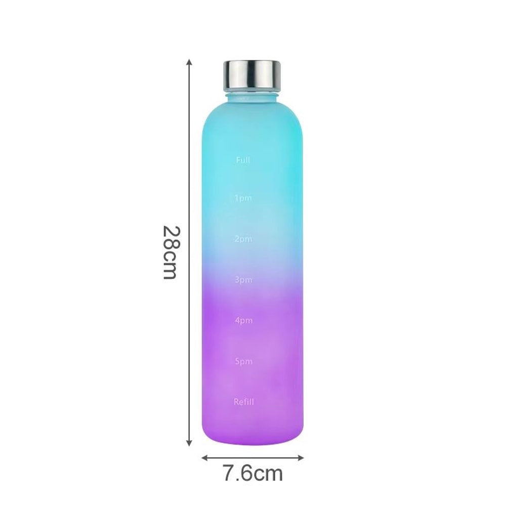 1L Water Bottle With Time Marker Leakproof Frosted Sports Bottle For Gym Fitness Outdoor And Travel 5