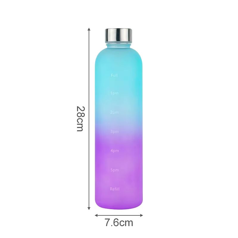 1L Water Bottle With Time Marker Leakproof Frosted Sports Bottle For Gym Fitness Outdoor And Travel 5