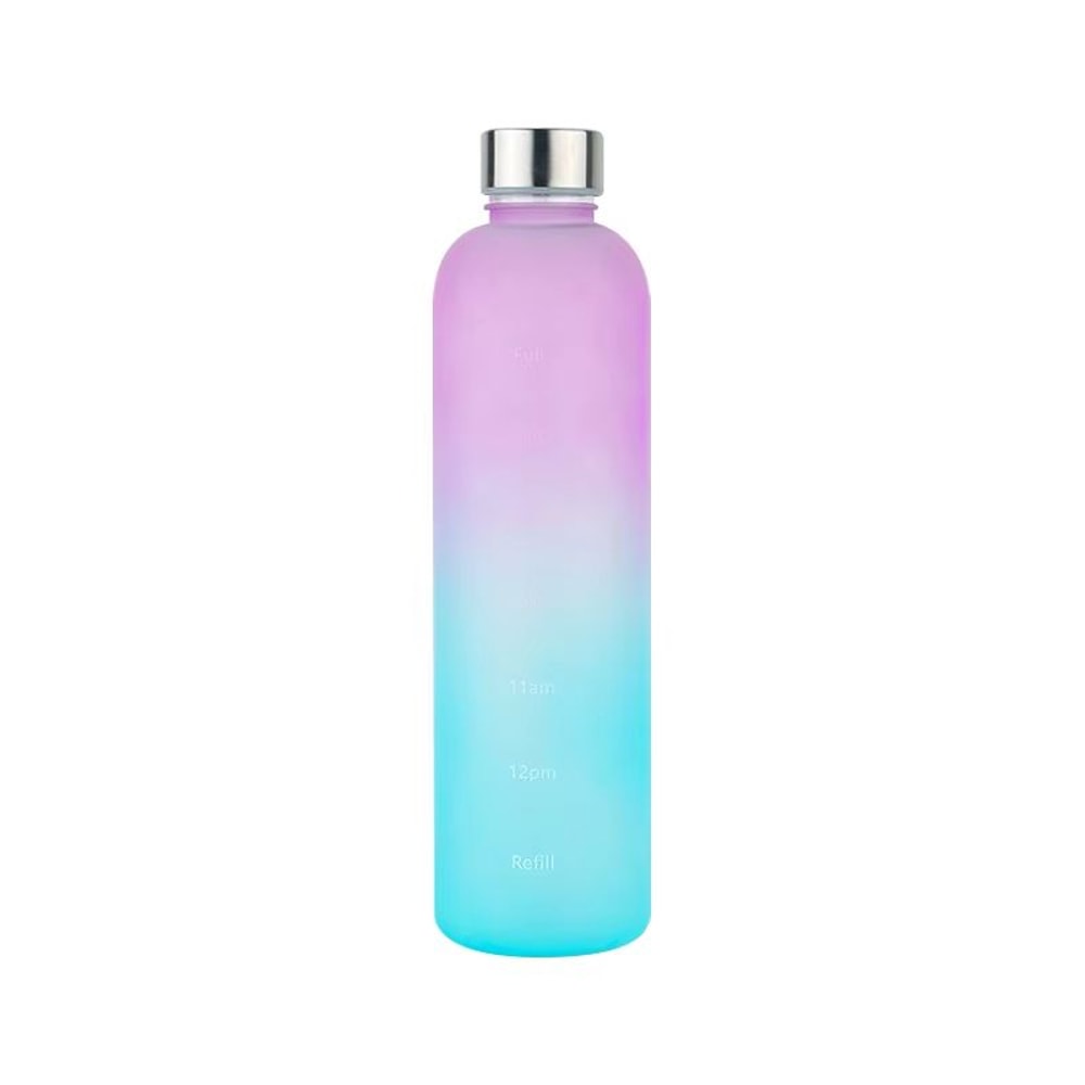 1L Water Bottle With Time Marker Leakproof Frosted Sports Bottle For Gym Fitness Outdoor And Travel 8