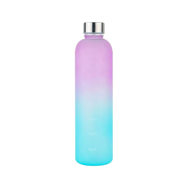 1L Water Bottle With Time Marker Leakproof Frosted Sports Bottle For Gym Fitness Outdoor And Travel 8