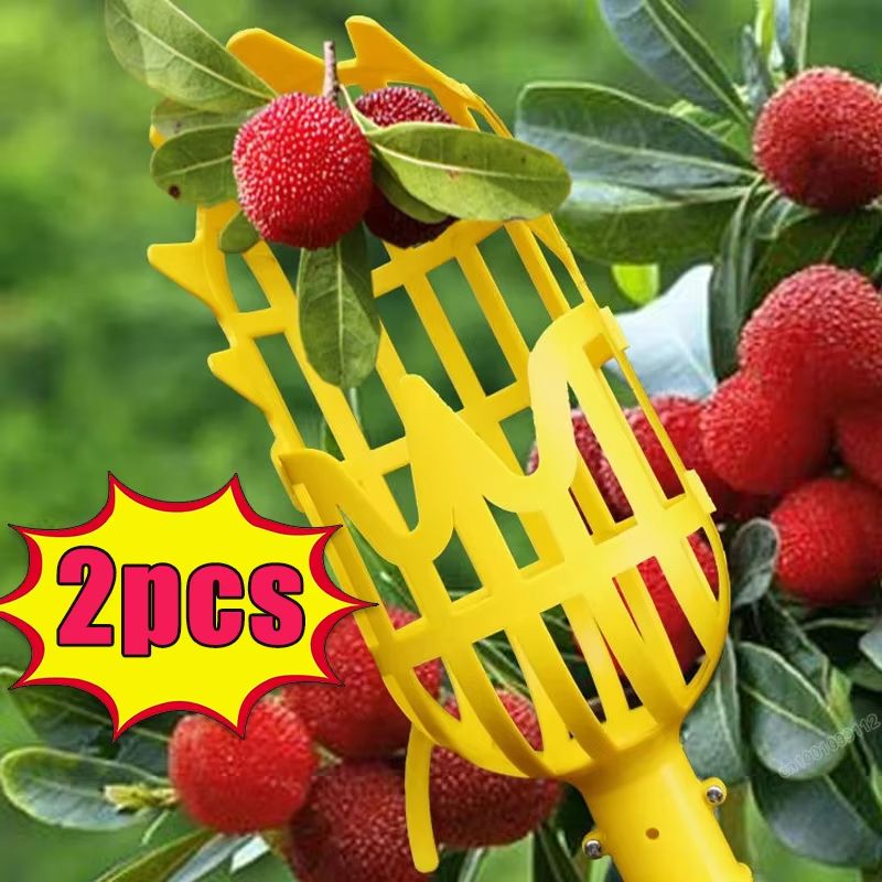 Garden Fruit Picker Tool With Basket Head For Apples Peaches And Orchard Harvesting 1 Or 2 Pack 0