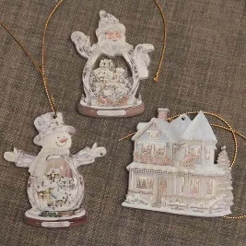 2D Flat Acrylic Christmas Tree Ornaments Santa And Snowman Hanging Decorations For Holiday And New 1