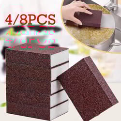 4/8pcs rust remove carborundum cleaning sponges multi-purpose kitchen and cooktop scrub brushes