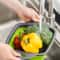 Foldable Square Vegetable And Fruit Drain Basket With Handle Collapsible Kitchen Washing Basket And 1