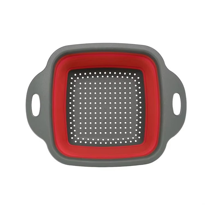 Foldable Square Vegetable And Fruit Drain Basket With Handle Collapsible Kitchen Washing Basket And 9