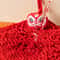 3PCS Cartoon Red Chenille Hand Towel Hanging Quick Dry Kitchen Towel Set For Bathroom And Home Clea 3