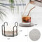 8Pcs Absorbent Woven Fabric Cup Coaster Set With Holder Farmhouse Drink Coasters For Coffee And Tea 4