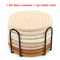 8Pcs Absorbent Woven Fabric Cup Coaster Set With Holder Farmhouse Drink Coasters For Coffee And Tea 6