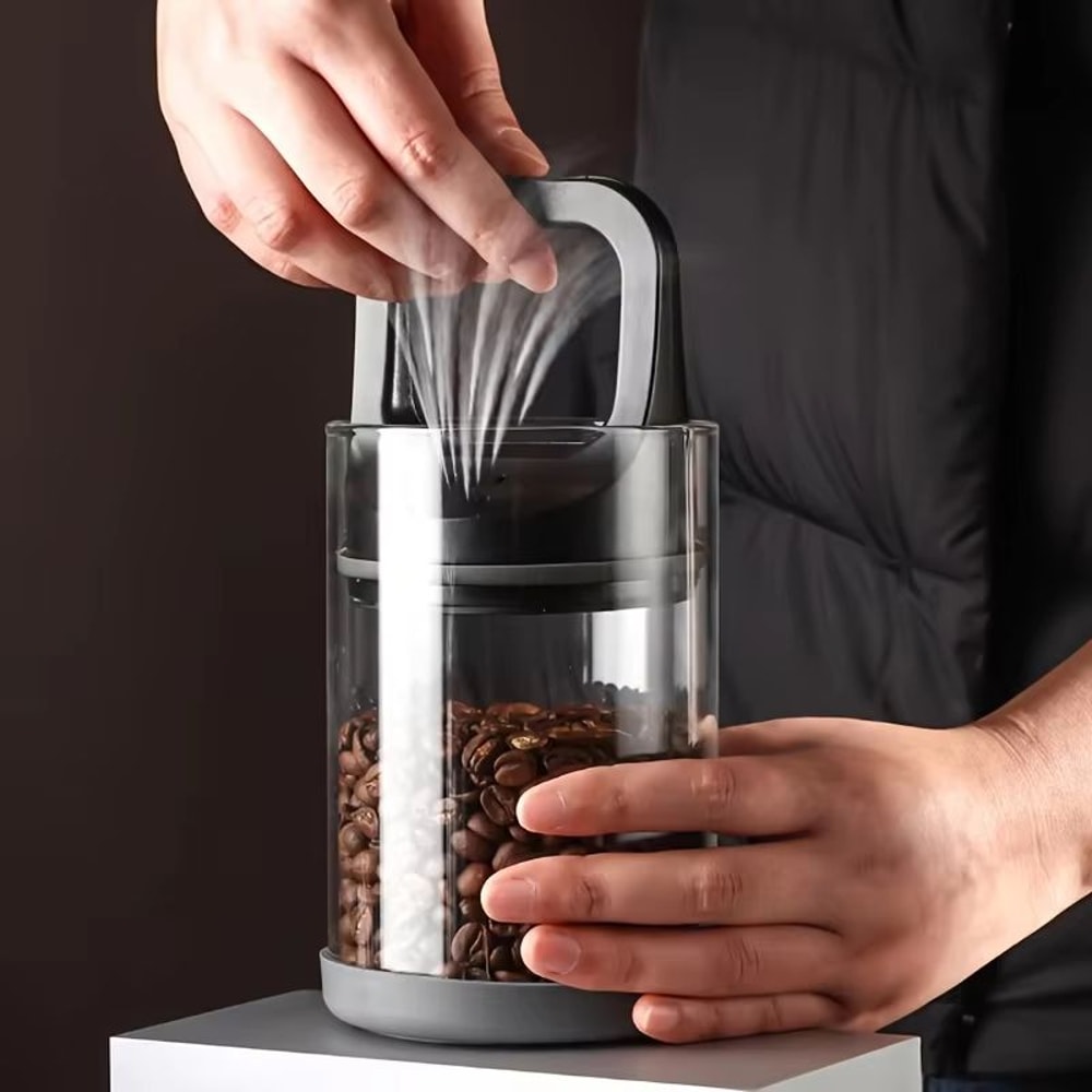 Large Capacity Vacuum Sealing Jar Coffee Bean Storage Canister Moisture Proof Airtight Kitchen Cont 1