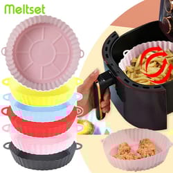 round silicone air fryer liner reusable air fryer baking mat for pizza, chicken, and oven baking