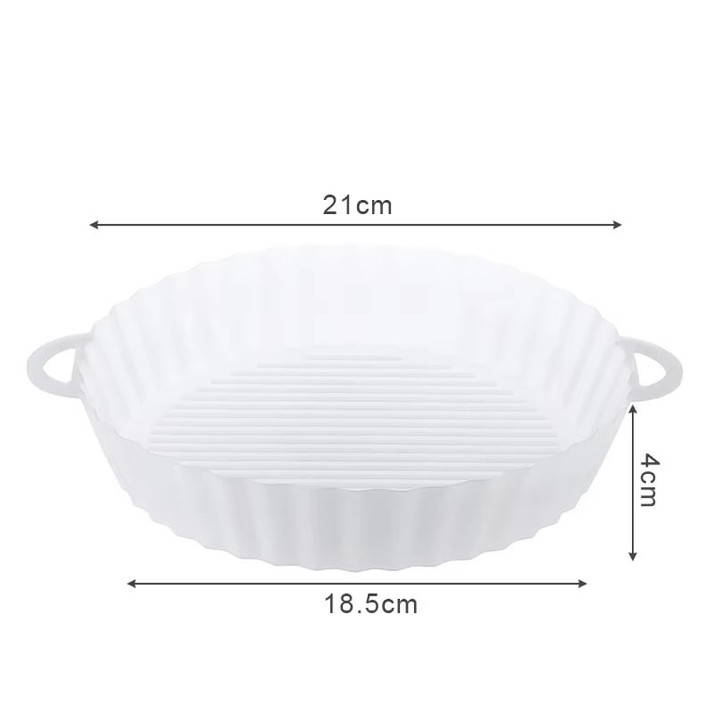 Round Silicone Air Fryer Liner Reusable Air Fryer Baking Mat For Pizza Chicken And Oven Baking 7