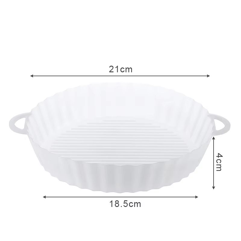 Round Silicone Air Fryer Liner Reusable Air Fryer Baking Mat For Pizza Chicken And Oven Baking 7