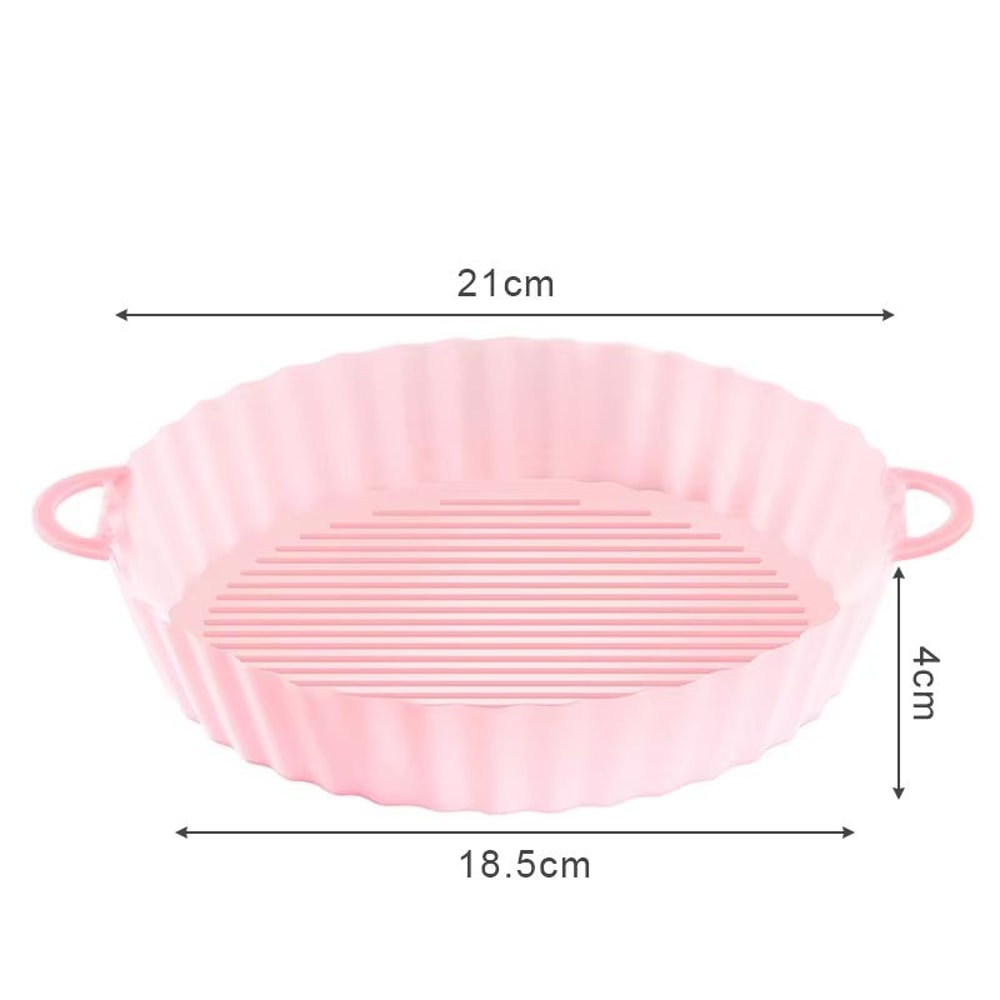 Round Silicone Air Fryer Liner Reusable Air Fryer Baking Mat For Pizza Chicken And Oven Baking 8