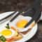 2 In 1 Nylon Frying Spatula Tongs Fried Egg Flipper For Steak Pancakes And Toast 2