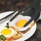 2 In 1 Nylon Frying Spatula Tongs Fried Egg Flipper For Steak Pancakes And Toast 2
