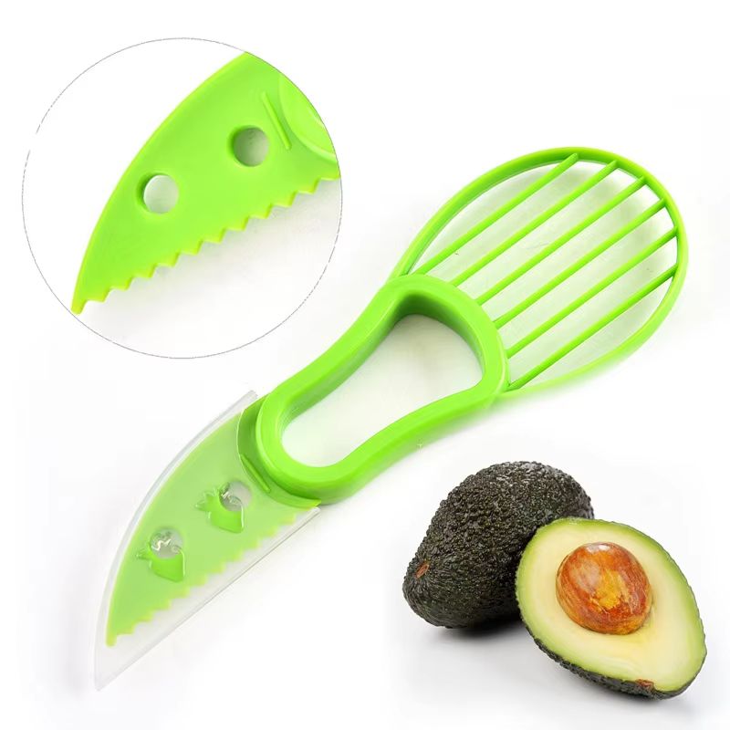 3 In 1 Avocado Slicer Tool Plastic 3 In 1 Avocado Cutter For Peeling Pitting And Slicing Avocado Ki 3