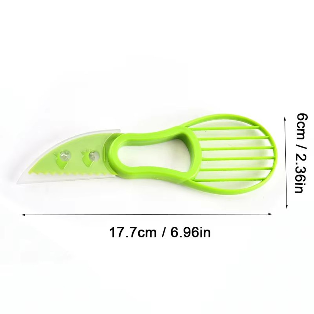 3 In 1 Avocado Slicer Tool Plastic 3 In 1 Avocado Cutter For Peeling Pitting And Slicing Avocado Ki 5