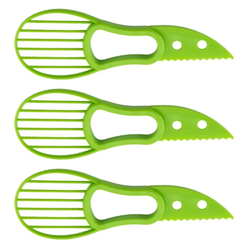3 In 1 Avocado Slicer Tool Plastic 3 In 1 Avocado Cutter For Peeling Pitting And Slicing Avocado Ki 8