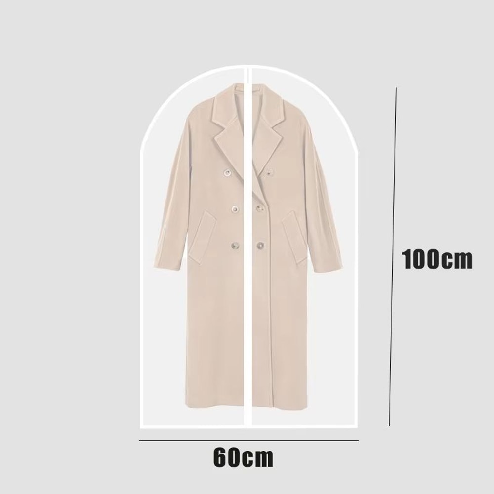 5PCS Garment Dust Cover Bags Fully Enclosed Waterproof Clothes Cover With Zipper For Suits Coats An 5