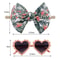 HeartShaped Dog Sunglasses And Pet Grooming Bows 2PCS Set Cute Hair Bands For Photos And DressUp 5