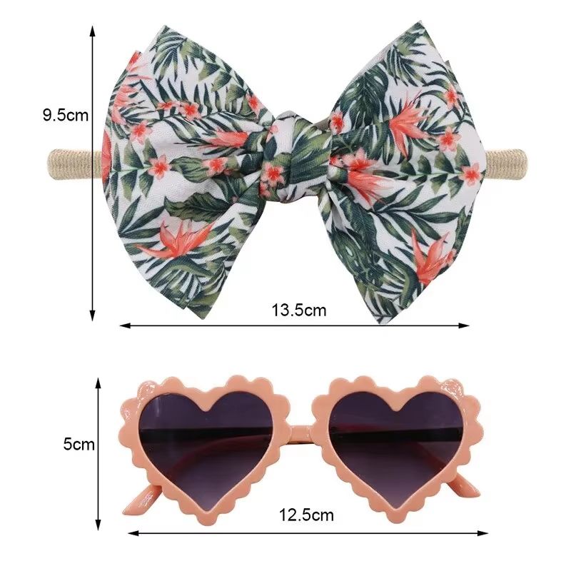 HeartShaped Dog Sunglasses And Pet Grooming Bows 2PCS Set Cute Hair Bands For Photos And DressUp 5