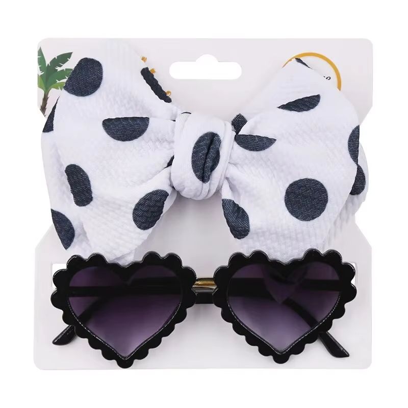 HeartShaped Dog Sunglasses And Pet Grooming Bows 2PCS Set Cute Hair Bands For Photos And DressUp 8