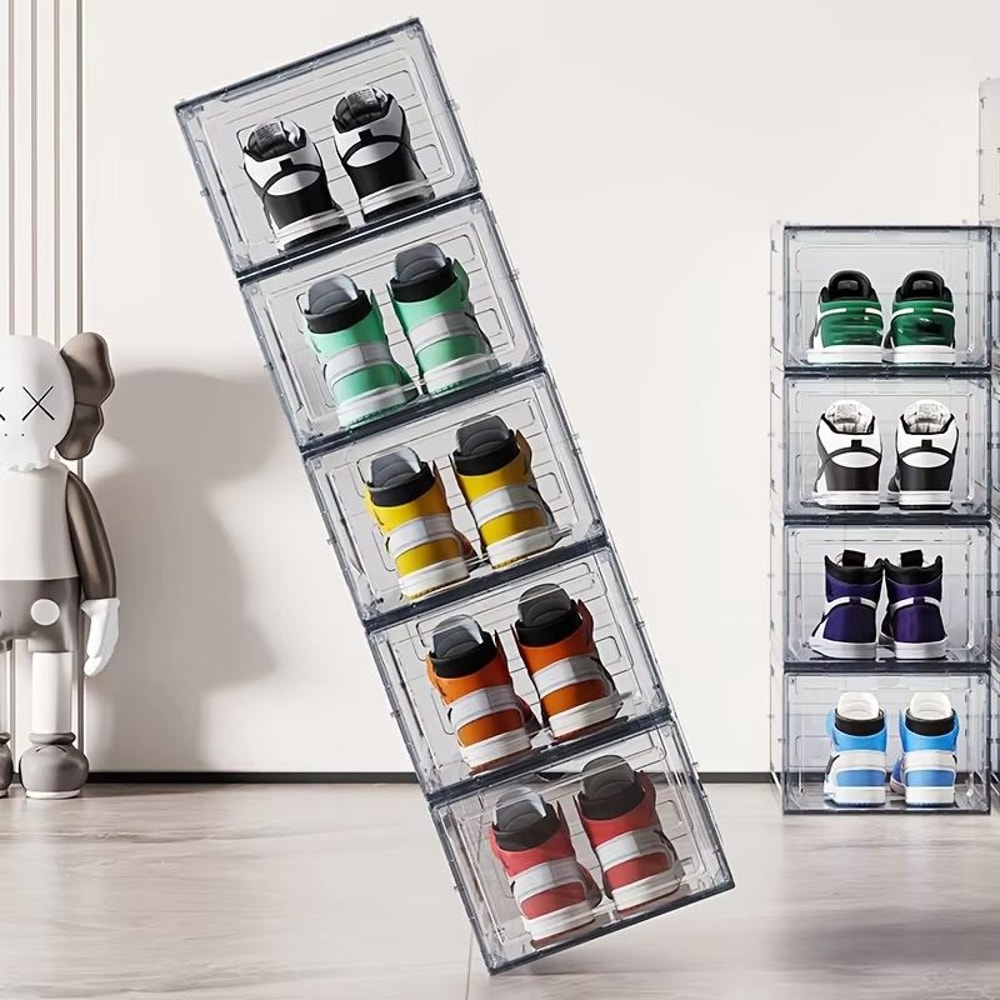 Thickened Transparent Shoe Storage Box Stackable Dustproof Shoe Rack For Home 1