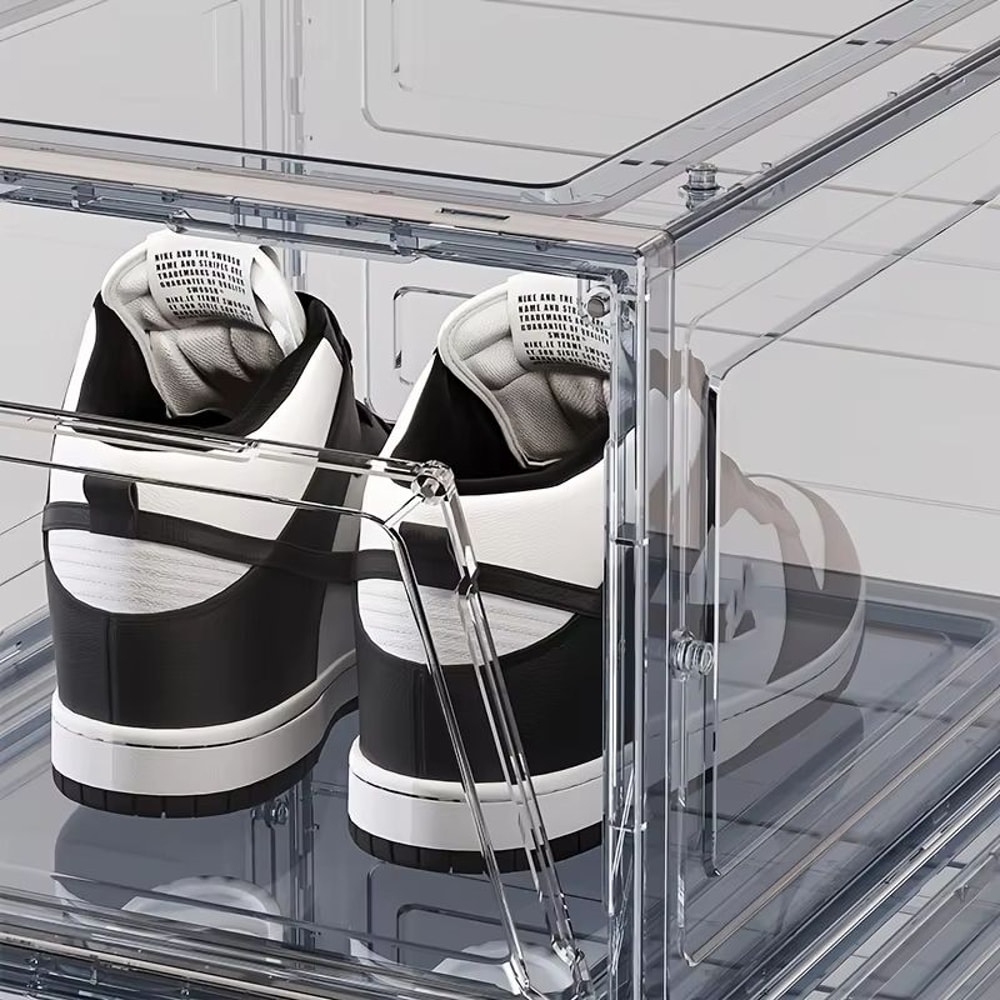 Thickened Transparent Shoe Storage Box Stackable Dustproof Shoe Rack For Home 3