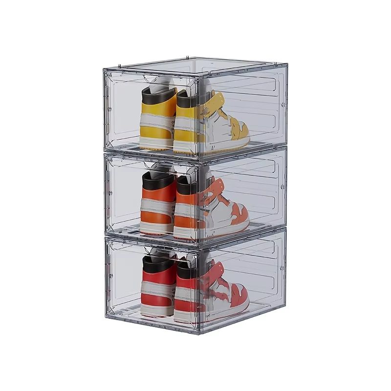 Thickened Transparent Shoe Storage Box Stackable Dustproof Shoe Rack For Home 4