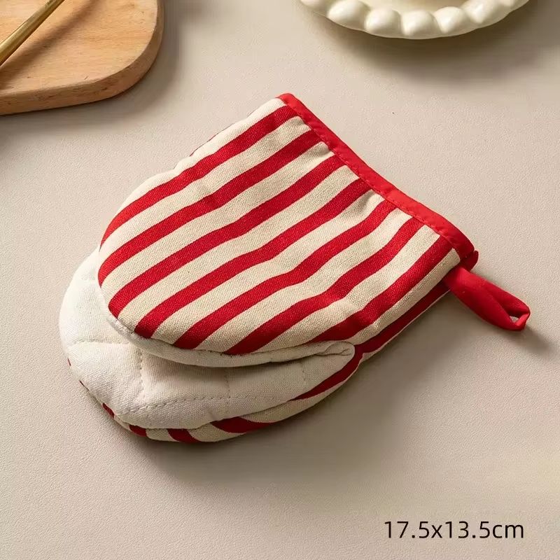 HeatResistant Oven Gloves Thickened Cotton Kitchen Mitts With Hanging Loop 7