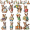 Wooden Easter Rabbit Pendant Set 122436PCS Holiday Home And Garden Decorations 4