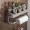 WallMounted Kitchen Storage Rack With Hooks And Seasoning Shelf Organizer 2