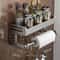 WallMounted Kitchen Storage Rack With Hooks And Seasoning Shelf Organizer 6