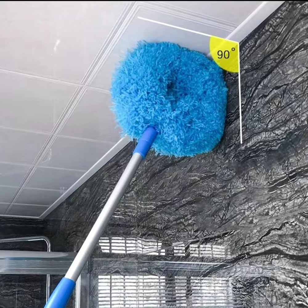 Long Handle Ceiling Fan Duster With Scalable Ring Brush For Home Cleaning 2