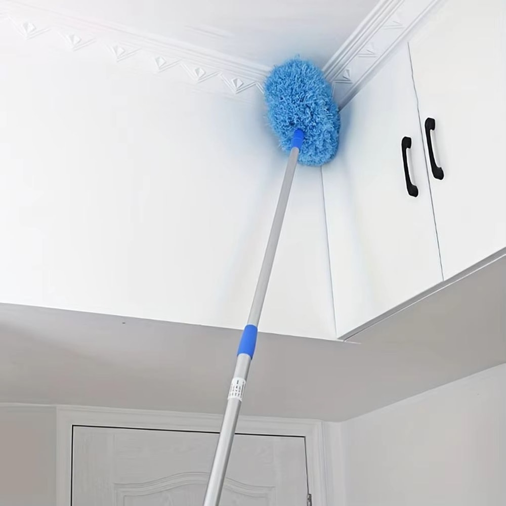 Long Handle Ceiling Fan Duster With Scalable Ring Brush For Home Cleaning 3