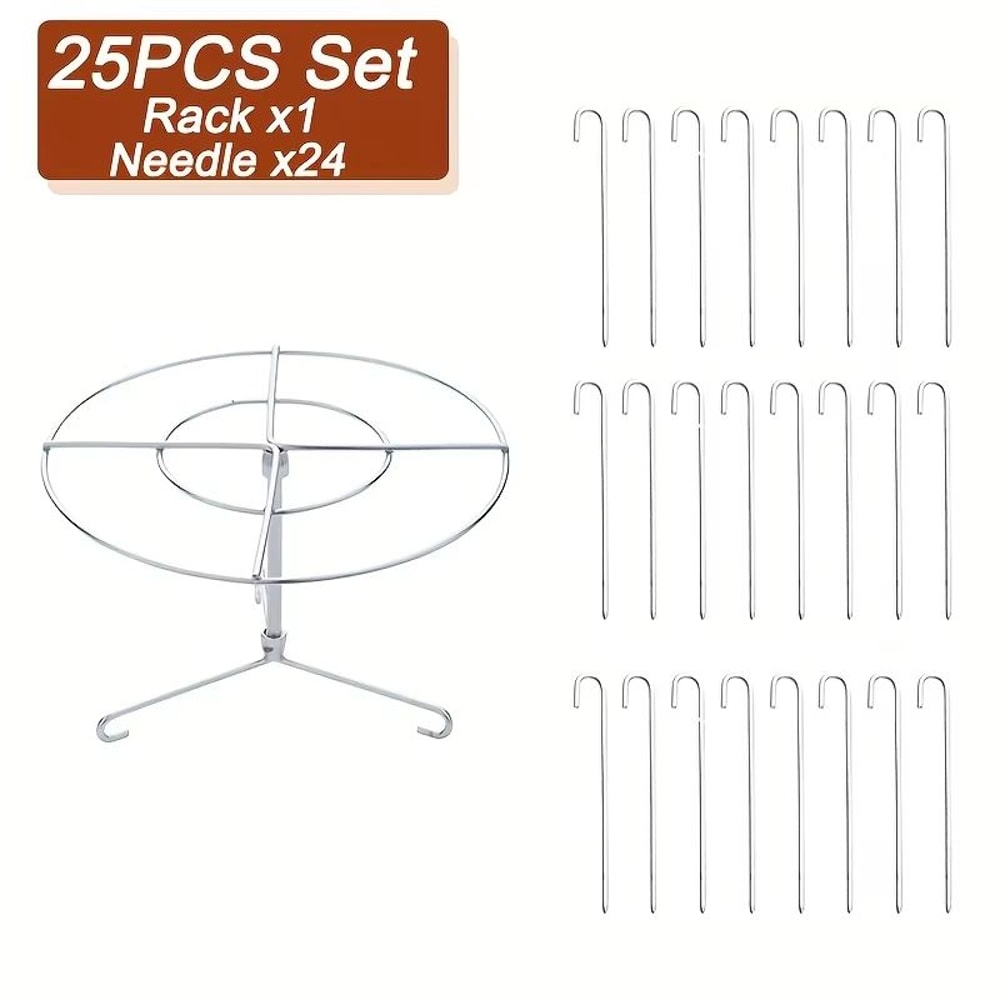 Stainless Steel Air Fryer Grill Rack With Hanging Skewers For Barbecue And Oven 9