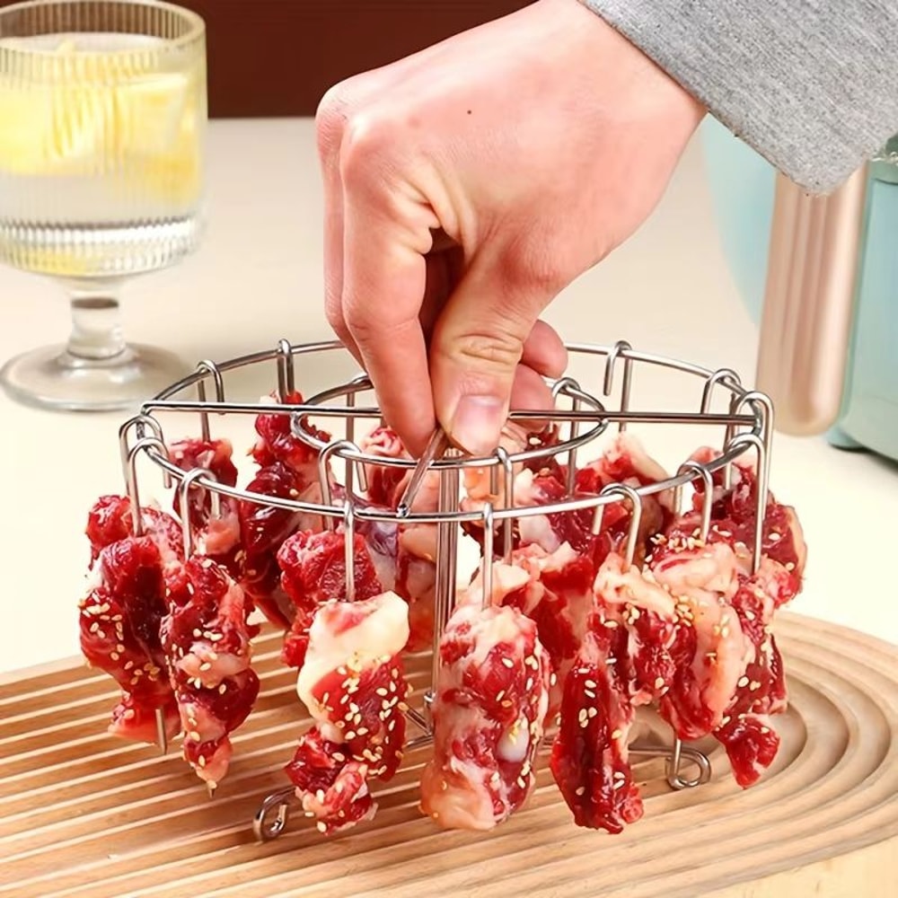Stainless Steel Air Fryer Grill Rack With Hanging Skewers For Barbecue And Oven 1