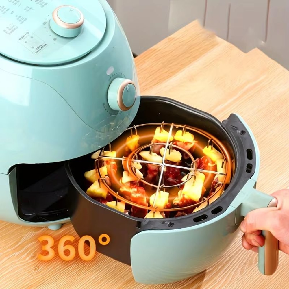 Stainless Steel Air Fryer Grill Rack With Hanging Skewers For Barbecue And Oven 2