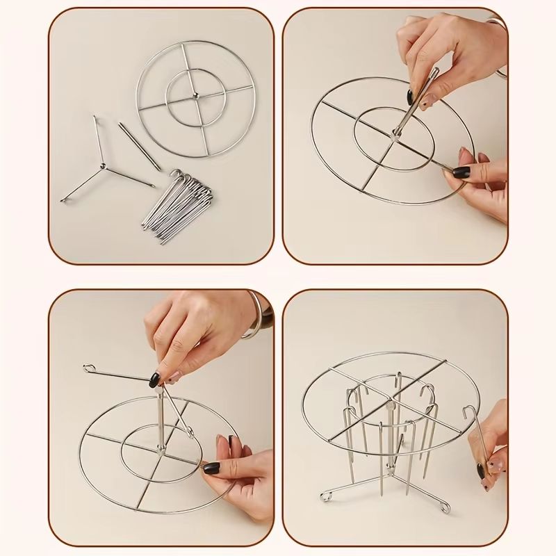 Stainless Steel Air Fryer Grill Rack With Hanging Skewers For Barbecue And Oven 4