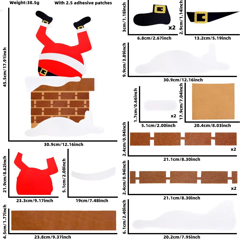 Reusable Christmas Window And Wall Stickers Snowman Santa Claus And Elk Holiday Decor 10
