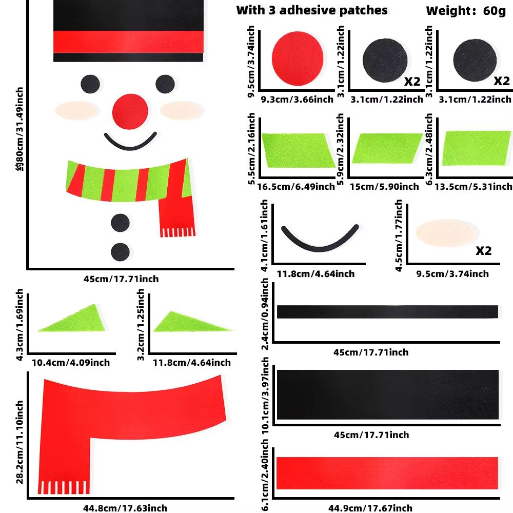 Reusable Christmas Window And Wall Stickers Snowman Santa Claus And Elk Holiday Decor 7