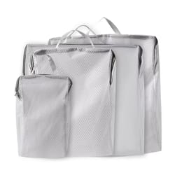 4pcs mesh laundry washing bags foldable, thickened reusable wash bags for clothing care