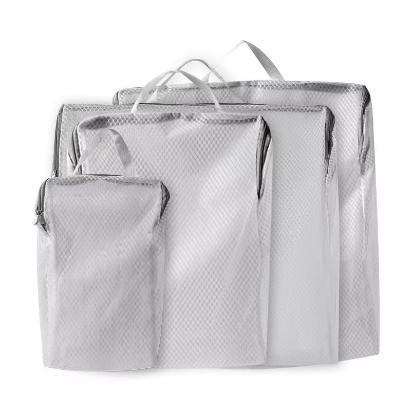4PCS Mesh Laundry Washing Bags Foldable Thickened Reusable Wash Bags For Clothing Care 0