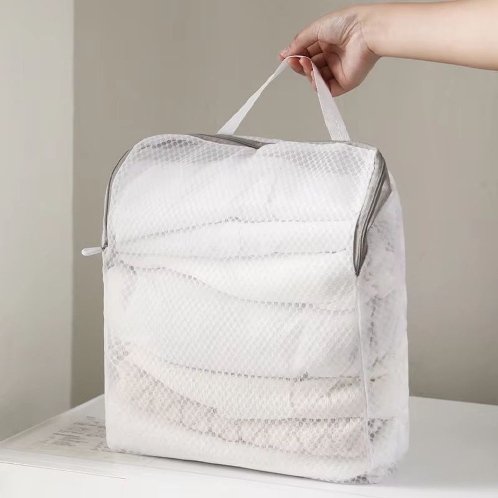 4PCS Mesh Laundry Washing Bags Foldable Thickened Reusable Wash Bags For Clothing Care 3