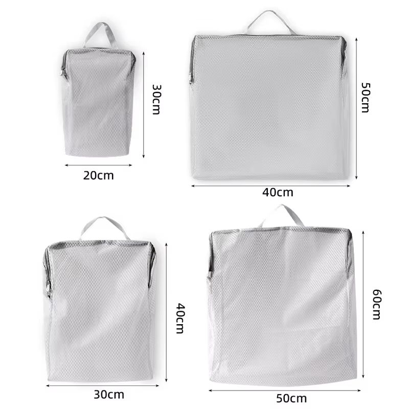 4PCS Mesh Laundry Washing Bags Foldable Thickened Reusable Wash Bags For Clothing Care 5