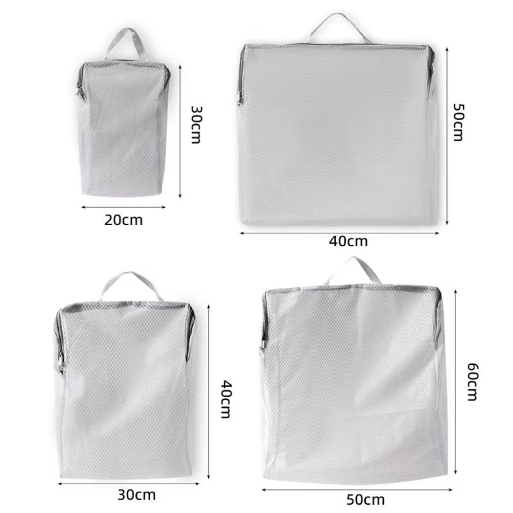 4PCS Mesh Laundry Washing Bags Foldable Thickened Reusable Wash Bags For Clothing Care 6