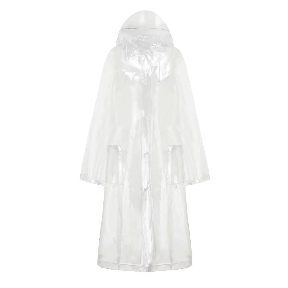 Reusable Transparent Waterproof Raincoat Poncho With Hood For Men And Women 6