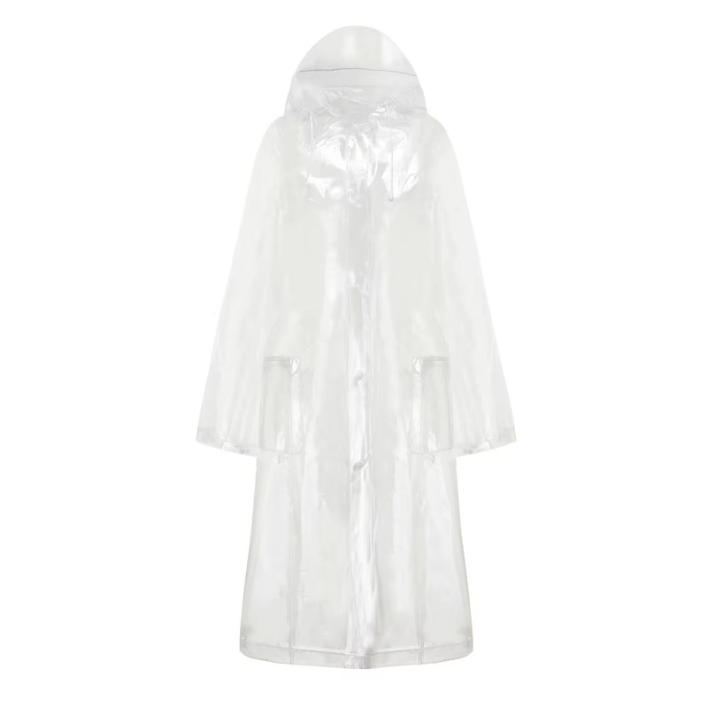 Reusable Transparent Waterproof Raincoat Poncho With Hood For Men And Women 6