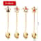 4PCS Christmas Coffee Spoon Set Gold Stainless Steel Festive Tableware 9