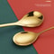 4PCS Christmas Coffee Spoon Set Gold Stainless Steel Festive Tableware 3